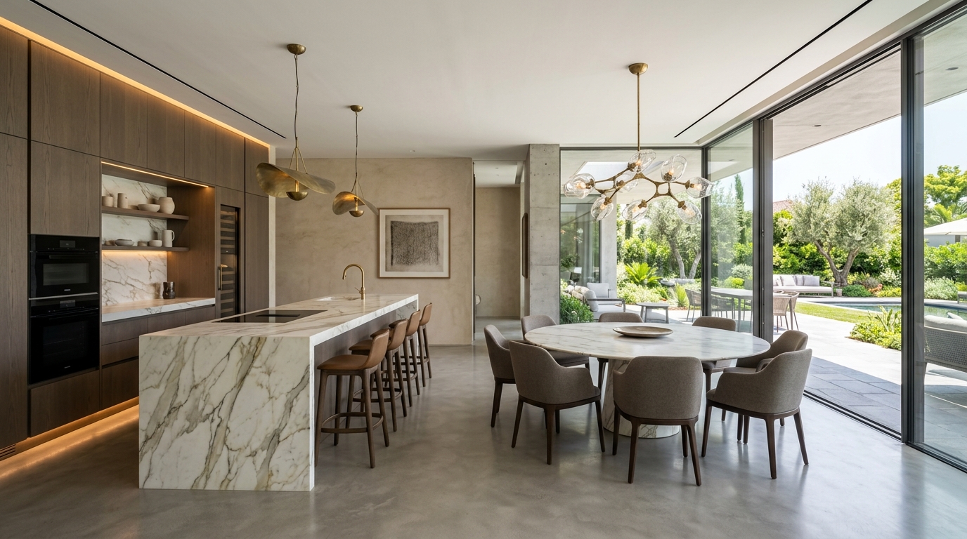 Modern Villa Mutfak ve Yemek Alanı